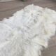 Tapis en peau vintage blanc - 60 x 125cm