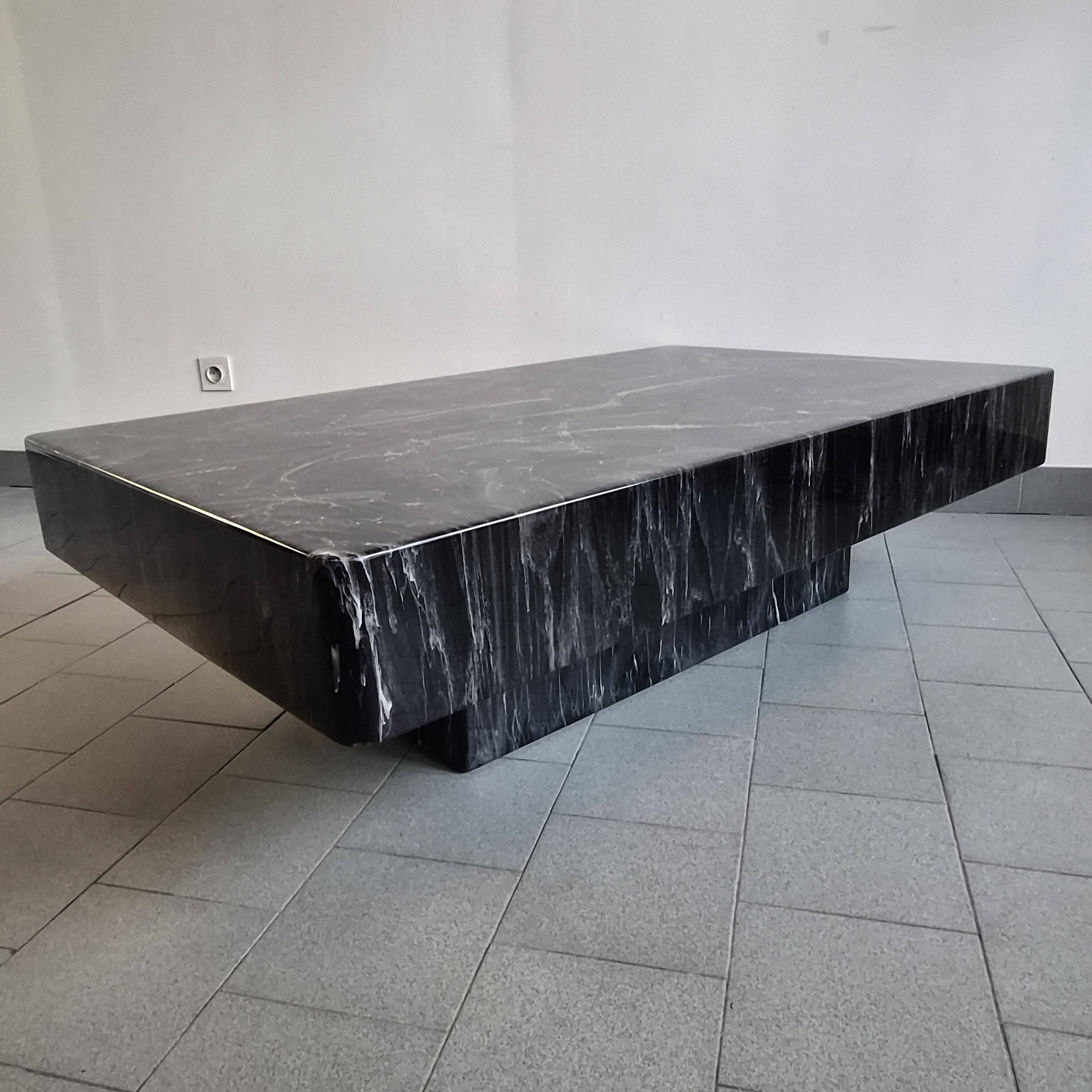 1970s vintage marble effect coffee table