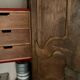 Antique rustic cabinet without bottom - two molded doors