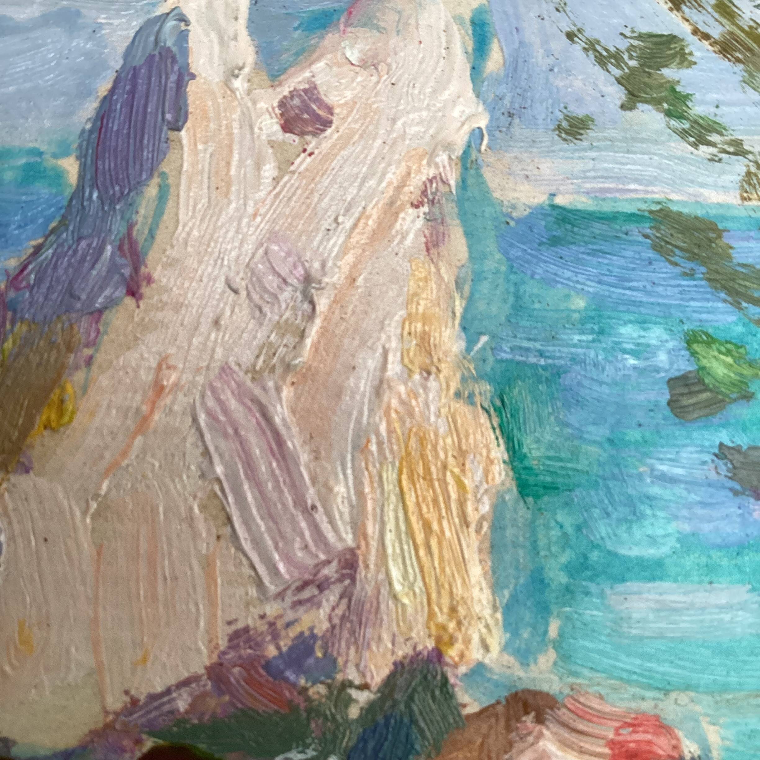 Signed painting Oil on cardboard dimensions: height -25cm- width -30cm-