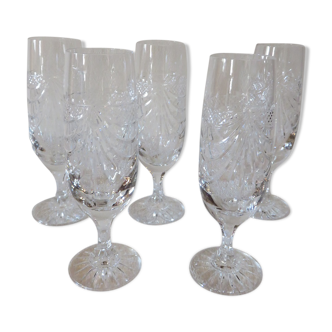 5 crystal champagne flutes