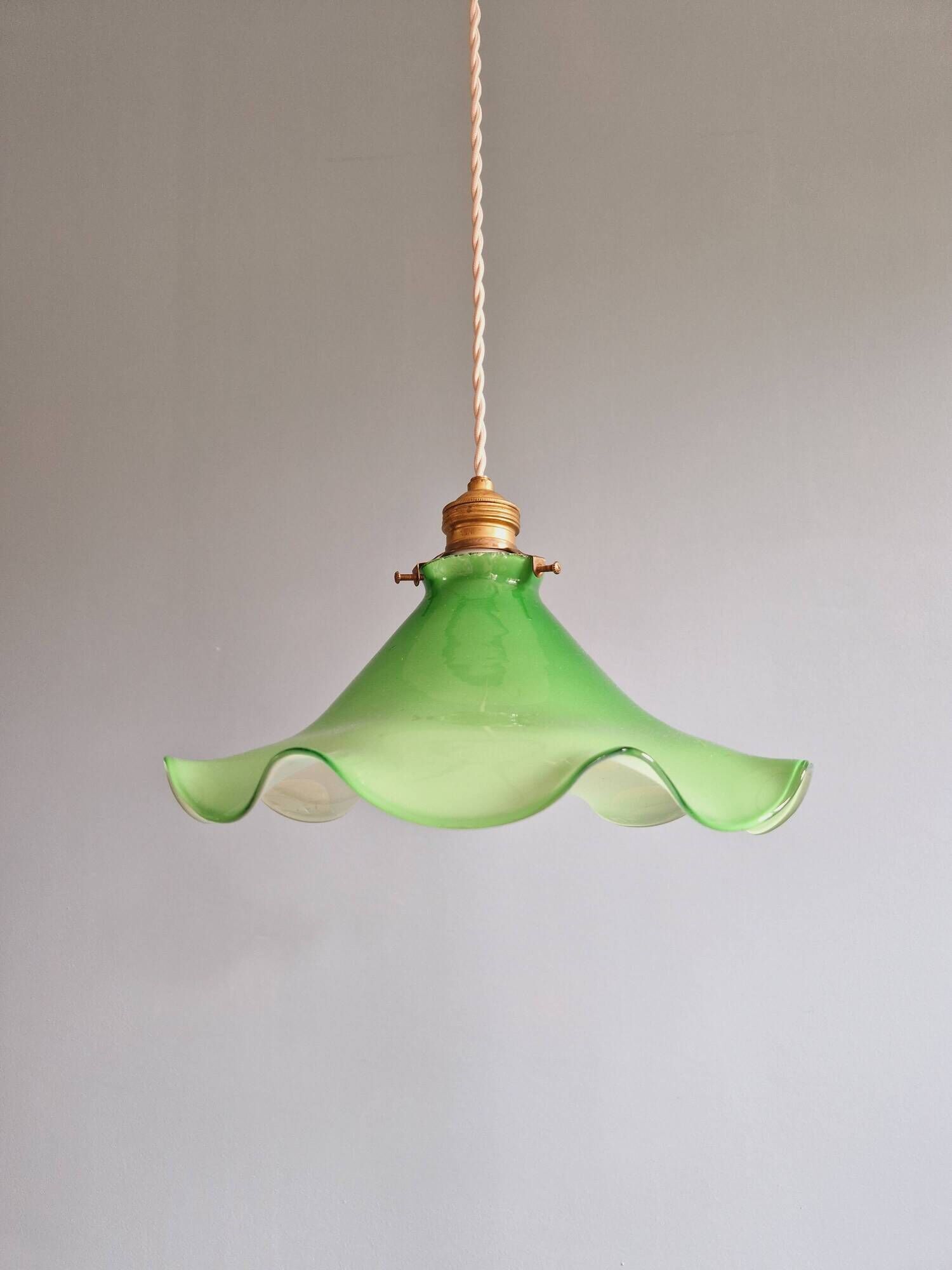 Vintage pendant light in opaline 1960s 1970s