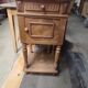 Bedside table solid wood inlaid drawer vintage antique door