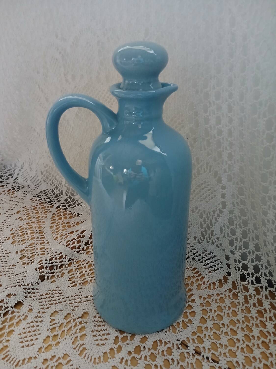 Blue ceramic bottle