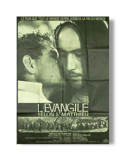 Poster movie original 1964.Evangile according to St Mathieu.60x80 cm. Pier Paolo Pasolini