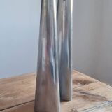 Pair of modernist Ikea aluminum candlesticks 1970