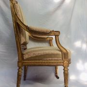 Queen's chair in gilded wood Louis XVI style
