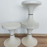 Set of 3 white tam tam stools