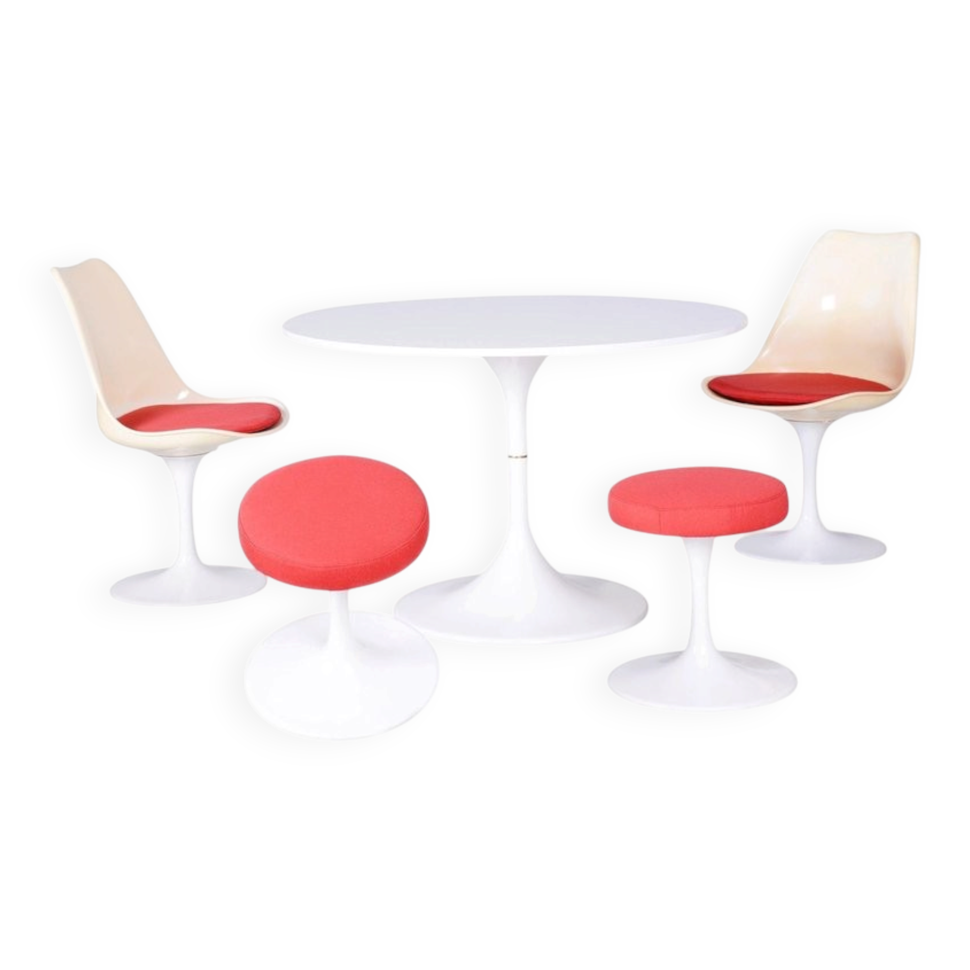 Mid-Century Aluminium Seating Set by Eero Saarinen, Germany, 1950s, Set of 5
