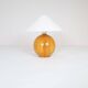 Mid-century modern sculptural table lamp in solid pine, Sweden, 1970s.