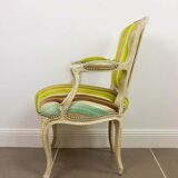 Louis XV style embossed velvet armchair - circa 1950 France