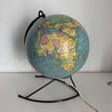 Globe vintage 1960 terrestre mappemonde Girard Barrère verre - 36 cm