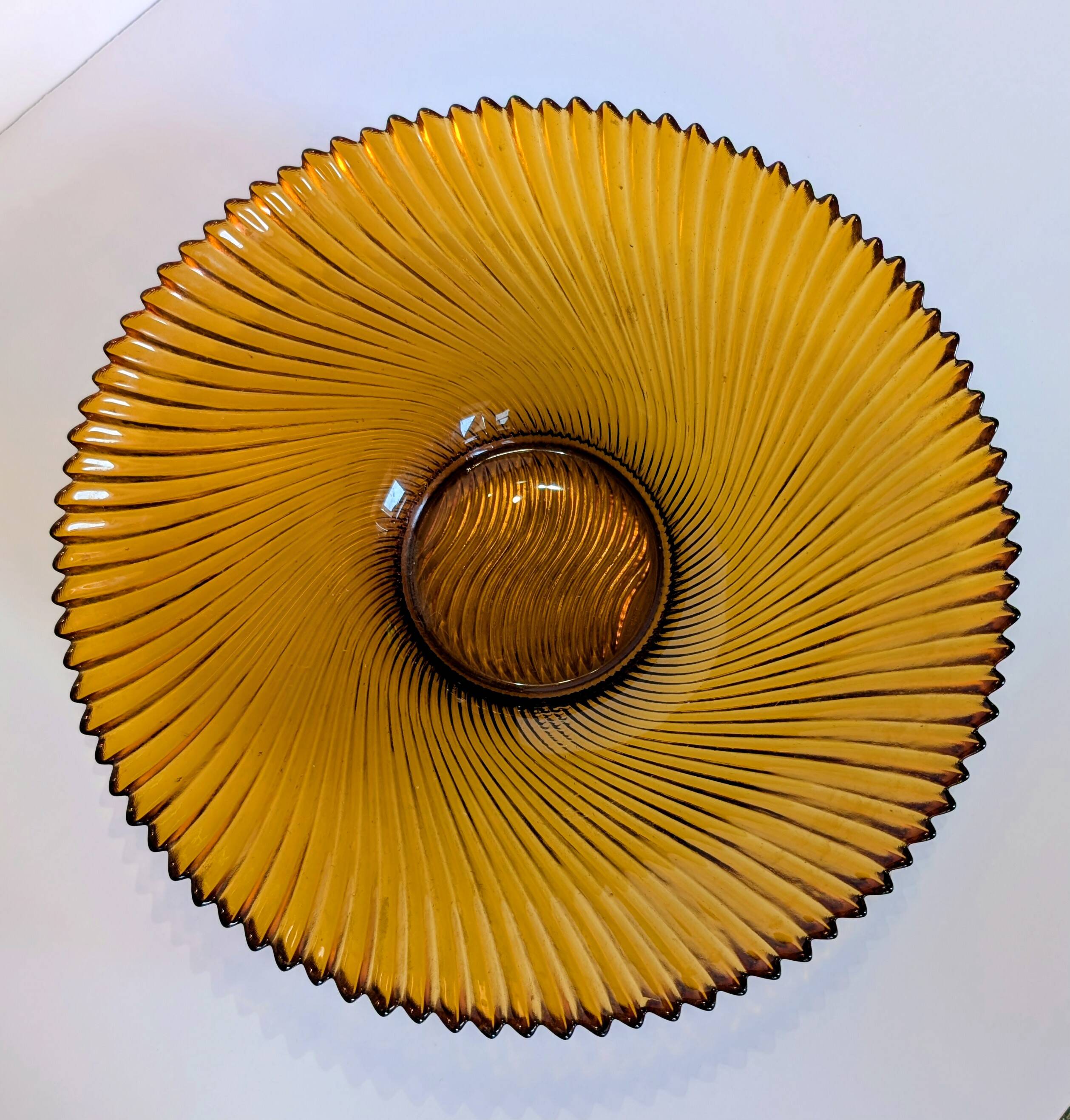 Amber striped fruit bowl