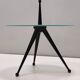 Tripod Beech and Glass Side Table in the Style of Cesare Lacca, Italy, 1980s