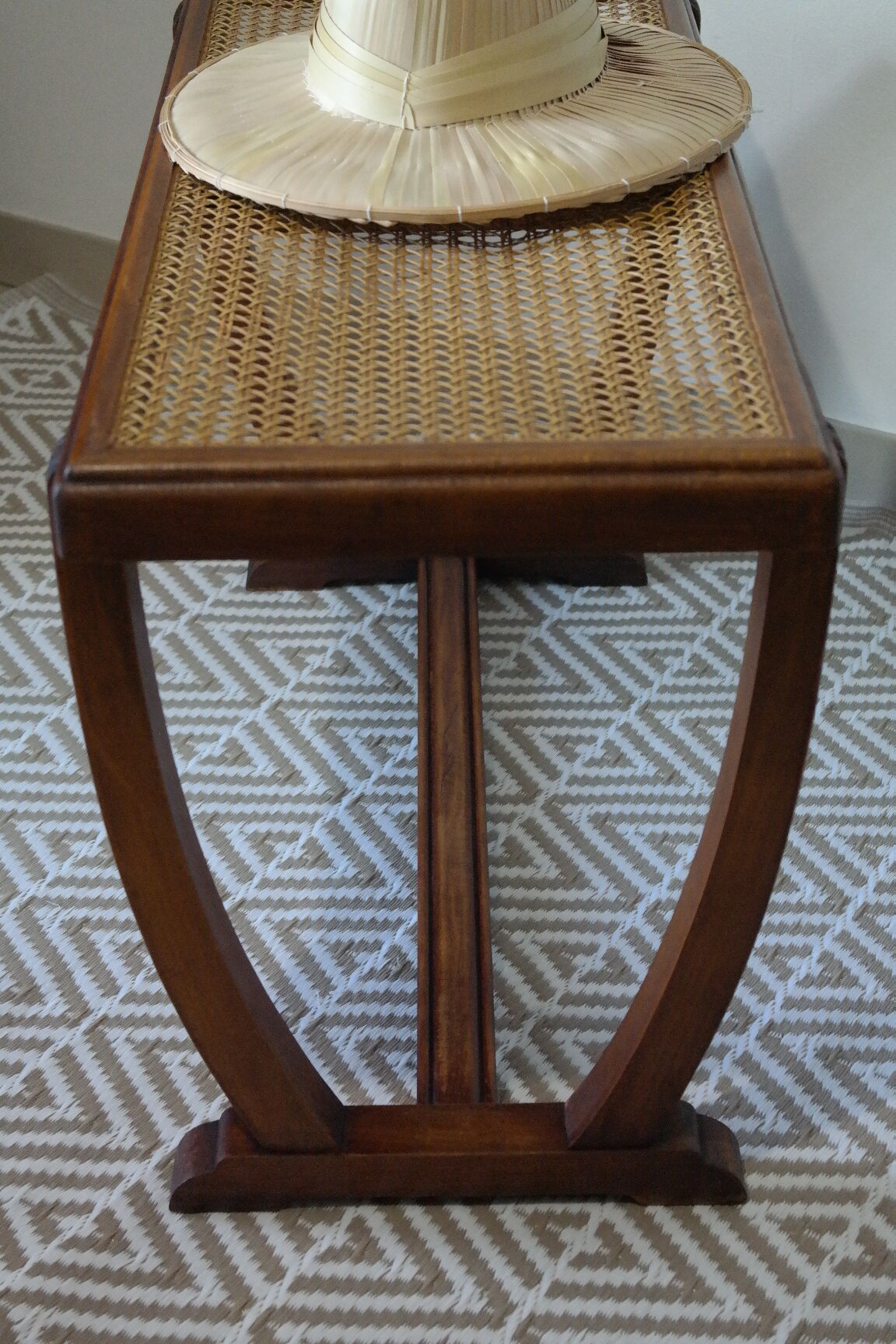 Vintage boat deck bench and canning