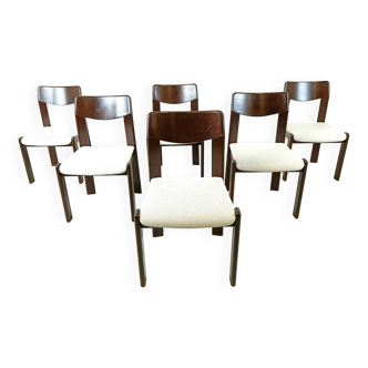 Chaises à repas vintage brutalistes, lot de 6 - 1970