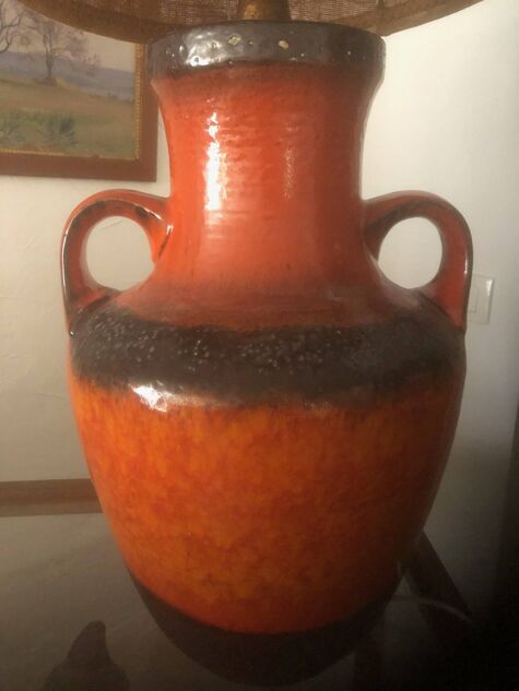 Grand pied de lampe céramique vintage