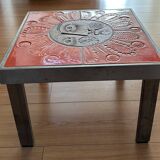 Coffee table end of sofa Roger Capron and Jean Derval ceramic 70s sun model