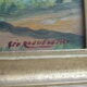 Painted framed lake landscape signed geo rousseau 1967