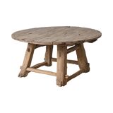 Xianping - Antique round coffee table in solid elm no. 1