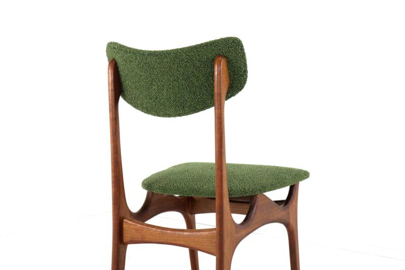Set of 4 dining chairs 'Cindy' - new upholstery - mid century modern - teak