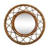 Rattan mirror, 70 cm