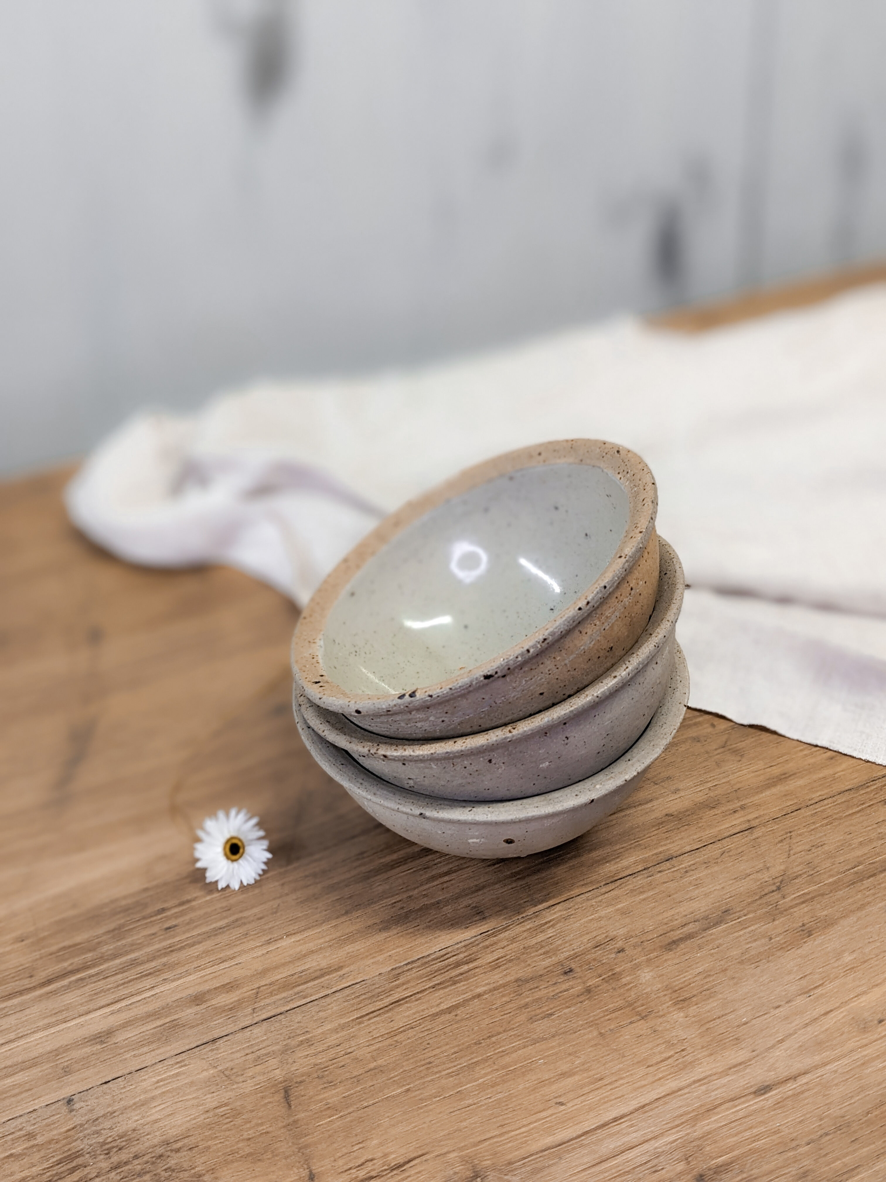 3 bowls made of natural sandstone