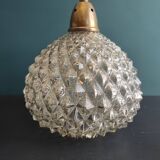 Lampe suspendue vintage en verre, France