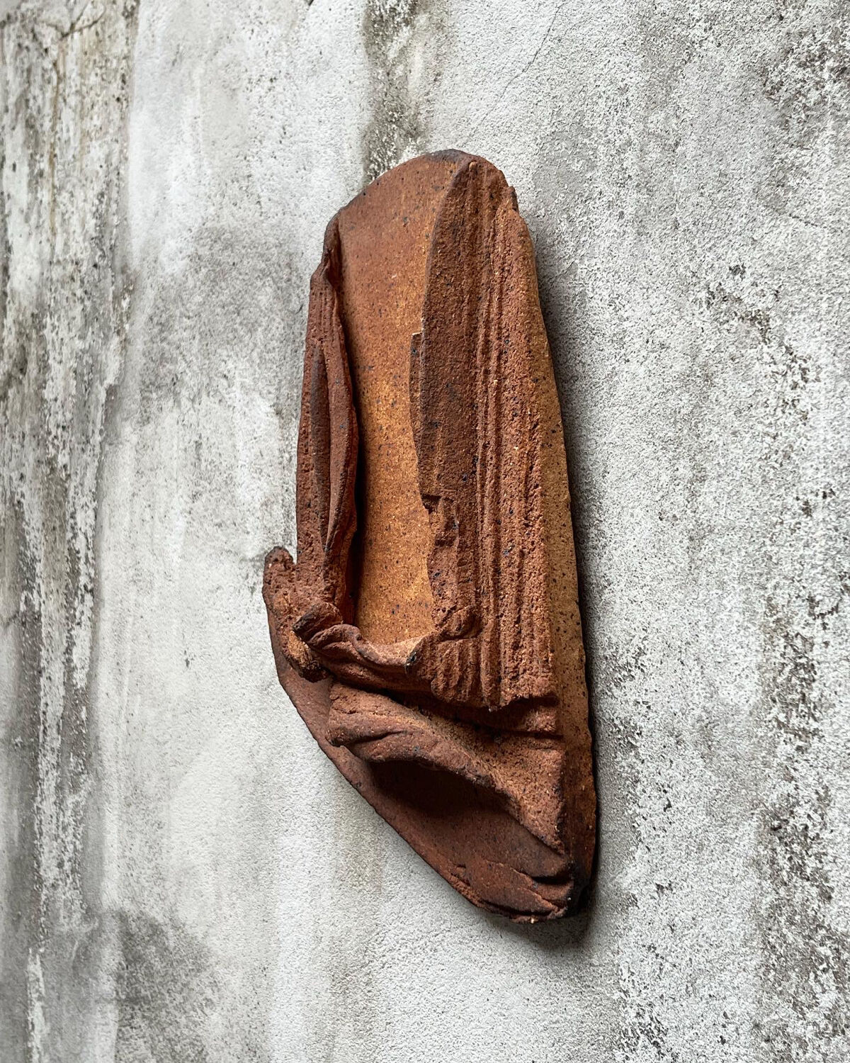 Brutalist terracotta mirror 1960