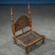 African Carved Wood & Rawhide Side Chair, 19th Century