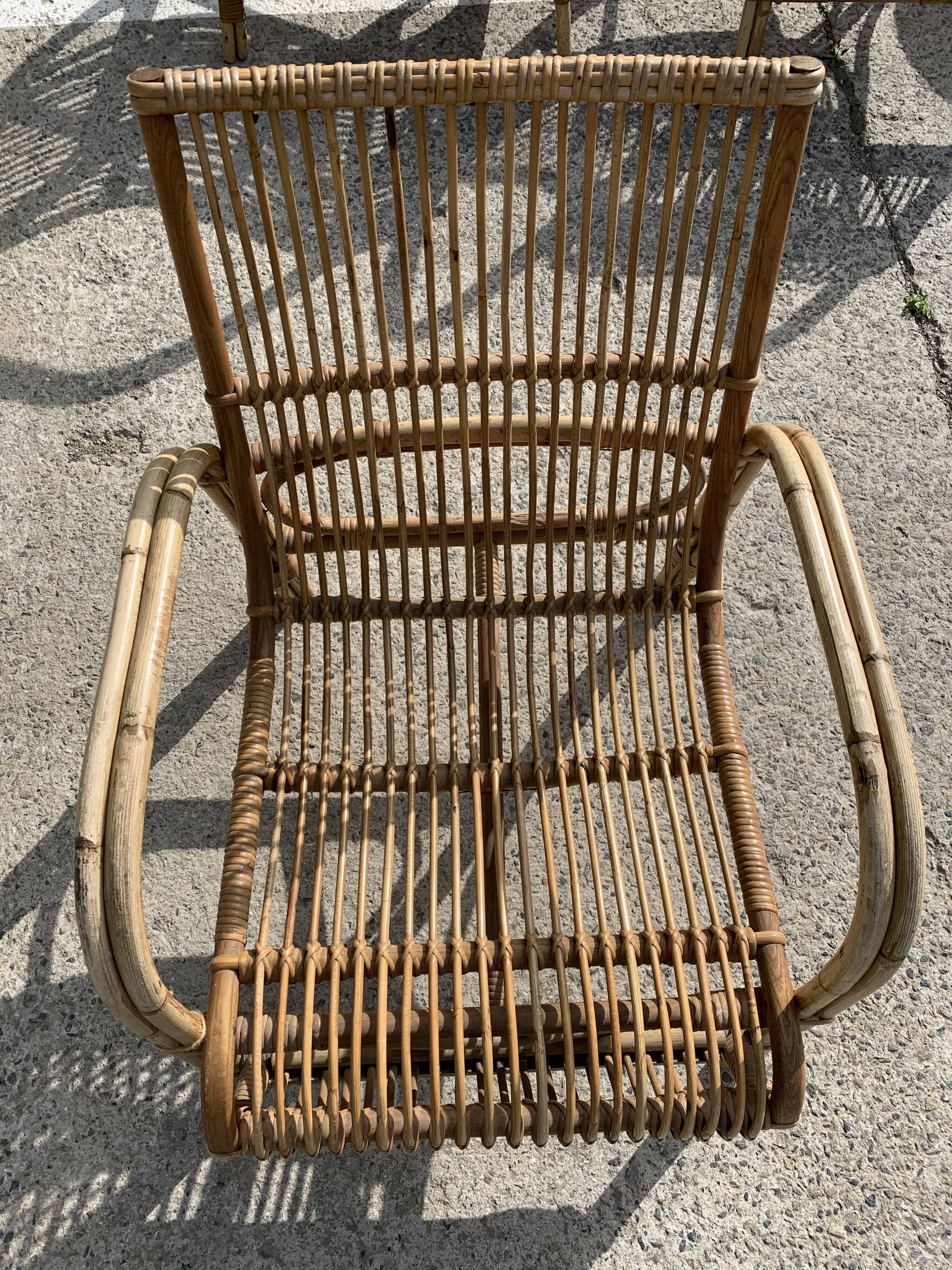 Lot de 3 fauteuils rotin Wengler