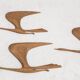 Flying Birds Mid-Century teak by Kunsthaus E. Oelker, 1960s, Set of 5