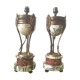 Paire de lampes athéniennes en marbre et bronze