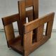 Midcentury brutalist oak magazine rack or holder, Dutch ca 1960s