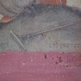 Orientalist watercolor print framed and under glass