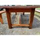 Table de ferme campagnarde en chêne et pin + 2 bancs