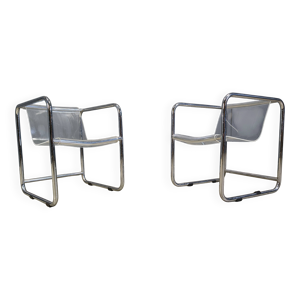 paire de fauteuils en - chrome