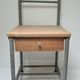 Bedside of boarding school wood vintage metal 50 s