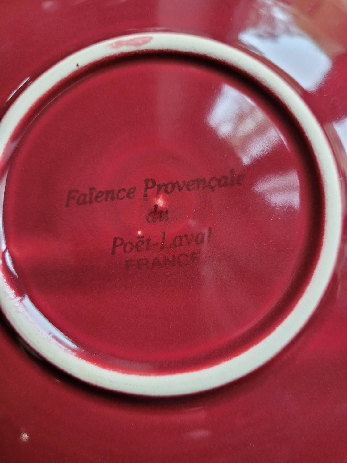 Set of 6 Provencal Earthenware Saucers Poët-Laval