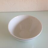 White bowl with blue border of the faienceries of Sarreguemines