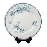 Round plate service "Chickadee" Longwy, around 1900. Made in France