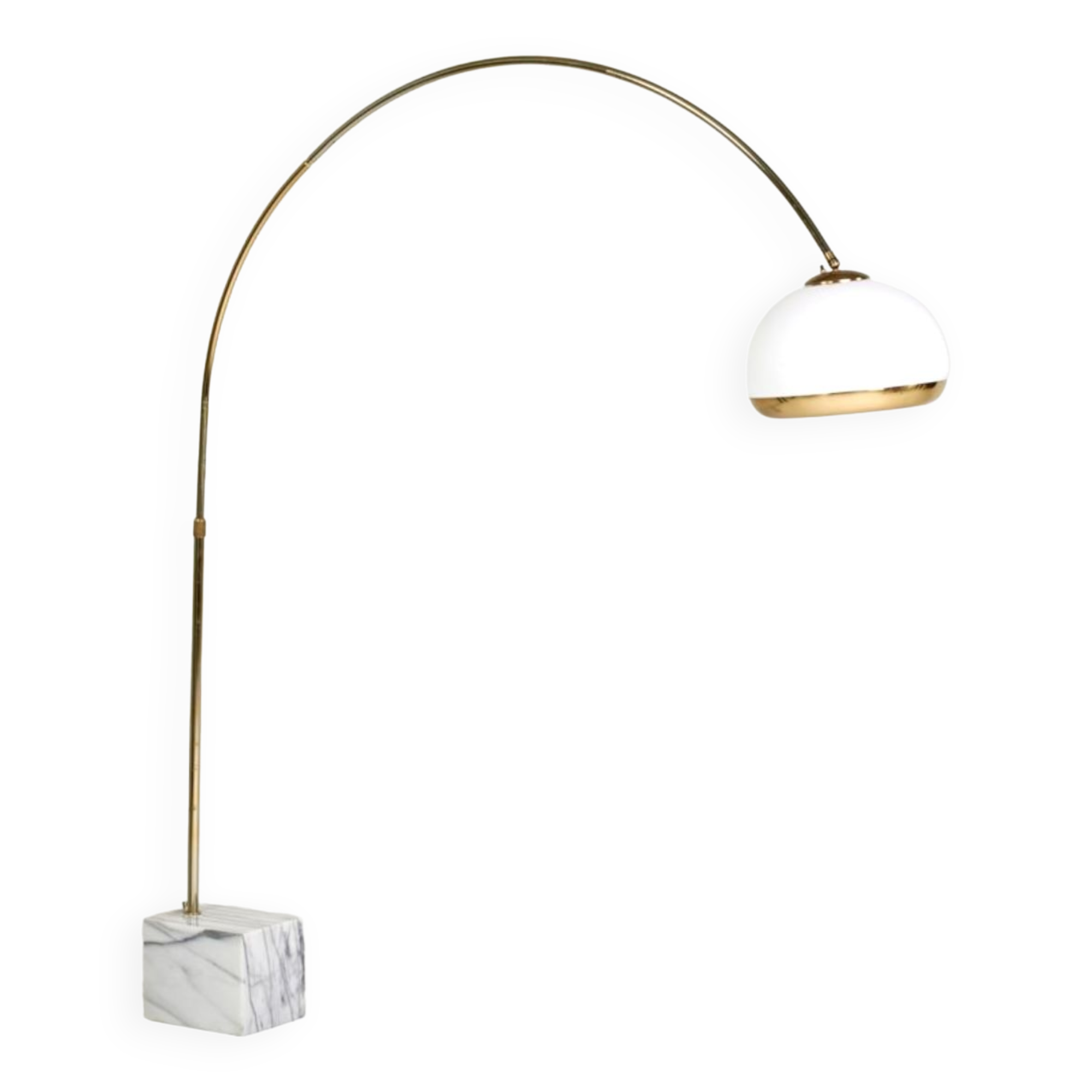 Arc floor lamp by Harvey Guzzini brass model