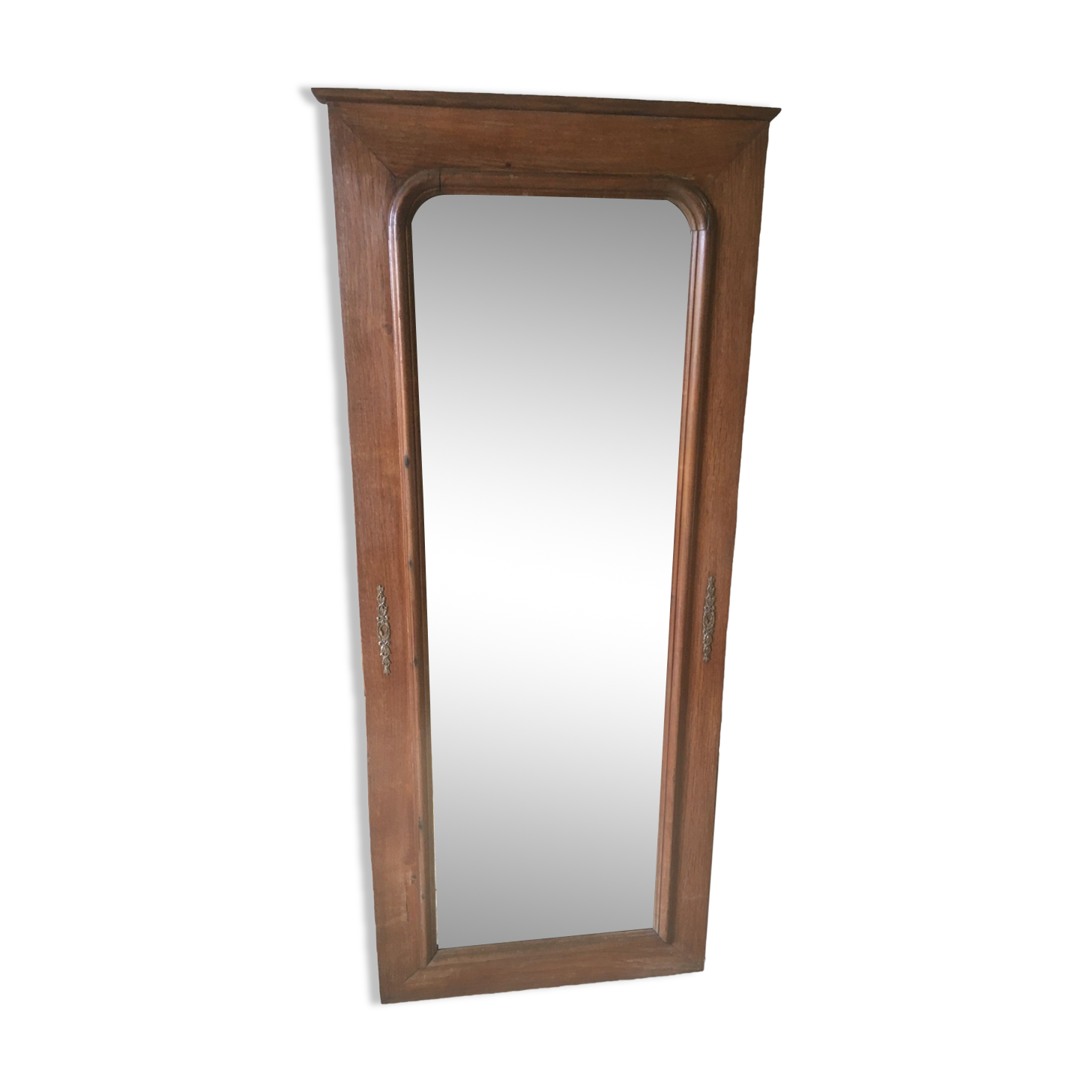 Beveled oak mirror