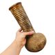 Vase plat en lave marron