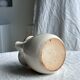 Small handmade white and ocher earthenware pitcher Sifnos Apostolidis Hand Made