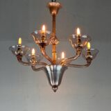 Venetian lustre made of Murano glass in amethyst colour, circa 1920.