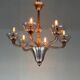 Venetian lustre made of Murano glass in amethyst colour, circa 1920.