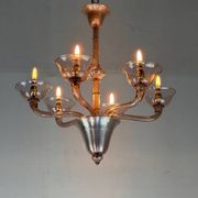 Venetian lustre made of Murano glass in amethyst colour, circa 1920.