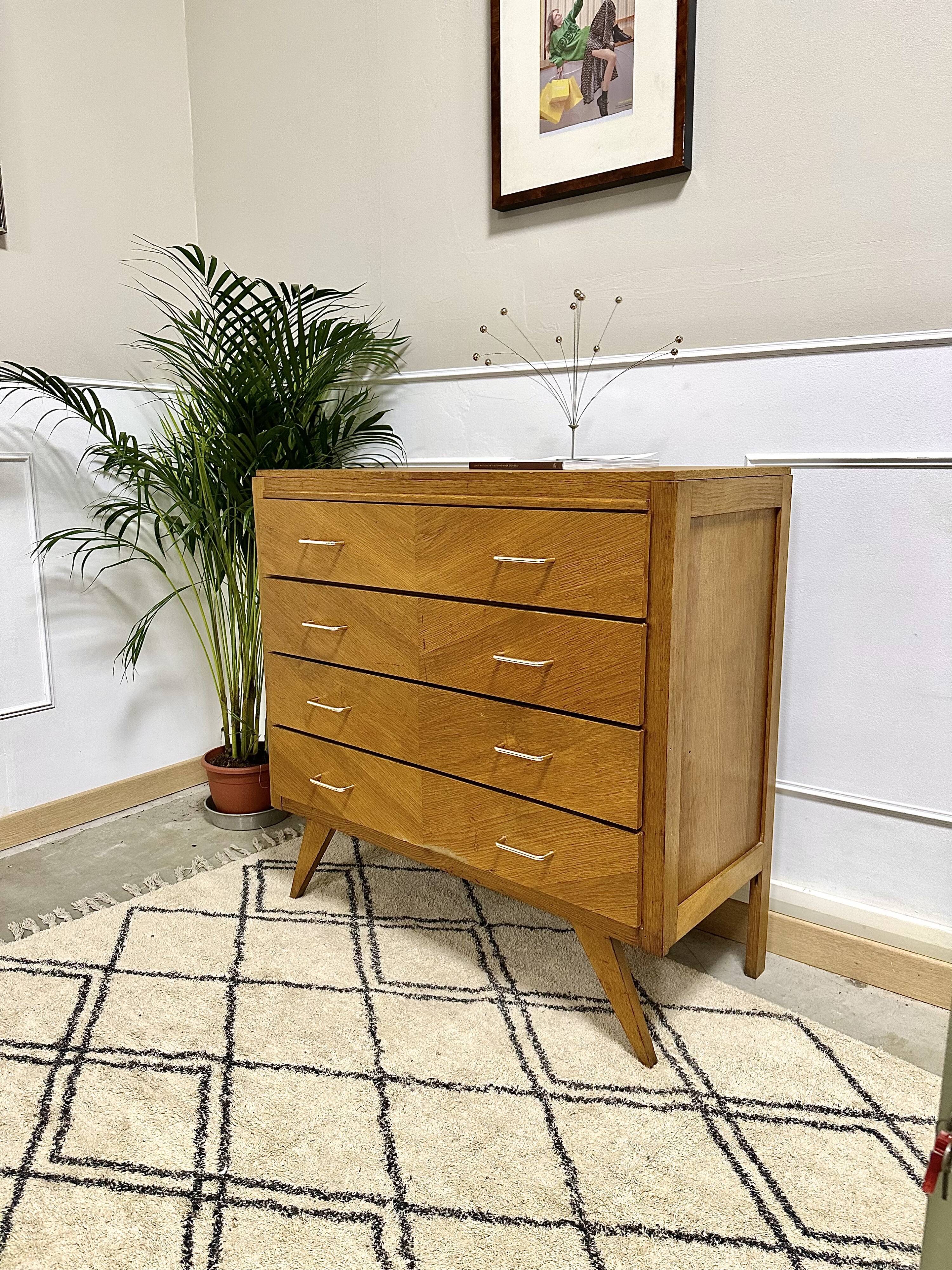 Vintage chest of drawers compass feet