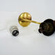 Pair of white glass globe brass wall light Year 50